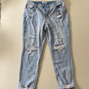 Vintage Ripped Straight Leg High Waisted Jeans